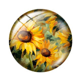 12mm Glass Sunflower Cabochons