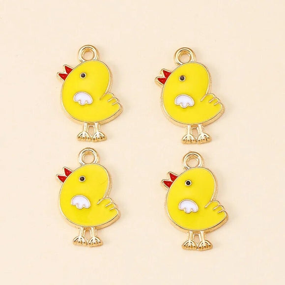 Easter Chicken Enamel Charms