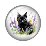 12mm Black Cat Glass Cabochons