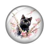 12mm Black Cat Glass Cabochons