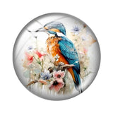 12mm Glass Kingfisher Bird Cabochons