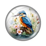 12mm Glass Kingfisher Bird Cabochons