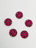 Handmade Pink and Green Leopard Print Earring and Necklace