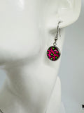 Handmade Pink and Green Leopard Print Earring and Necklace