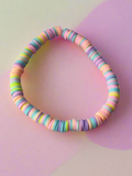 Polymer Clay Heishi Bead Stretchy Bracelet FREE UK POSTAGE