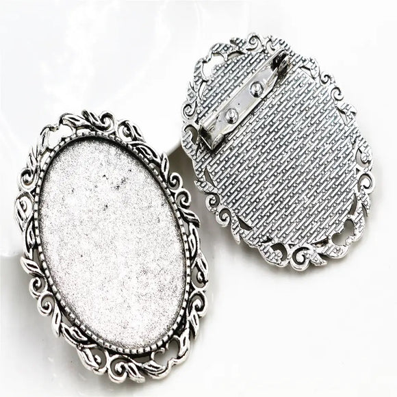 Large Oval 30mm x 40mm Brooch Setting
