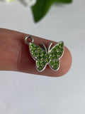 Silver Micro Pave Rhinestone Butterfly Charms