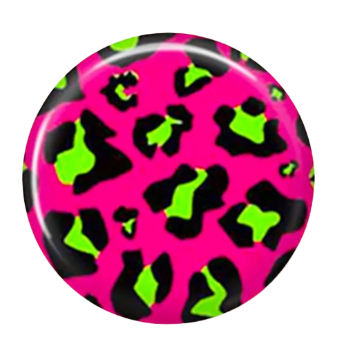 Pink and Green Glass Leopard Print Cabochons - 12mm