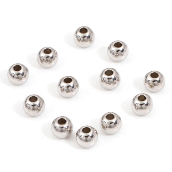 6mm Silver Round Ball Beads