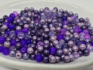 Pack of 100  6mm Purple Berry Dream Bead Mix