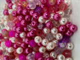 Pack of 100  6mm Glass Pink Berry Dream Bead Mix