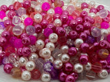 Pack of 100  6mm Glass Pink Berry Dream Bead Mix