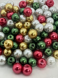 Christmas Glass Pearl Beads 8mm