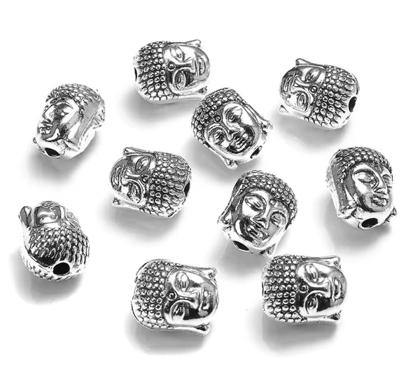 Solid Silver Buddha Beads 11mm