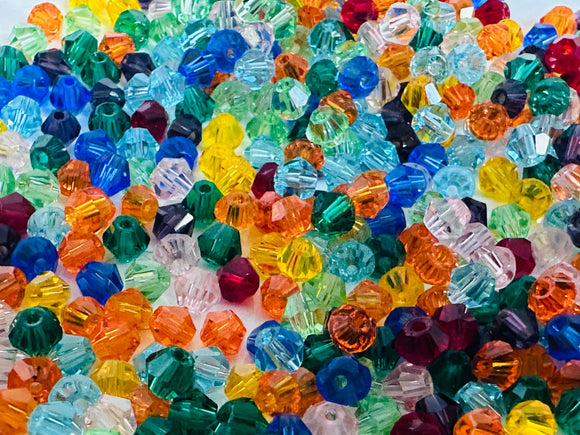 4mm Mixed Czech Glass Bicone Beads