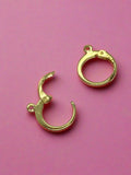 24k Gold Plated Snuggle Hoops with Loops - Leverback