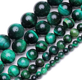 Green Tiger’s Eye Beaded Bracelet with Velvet Pouch