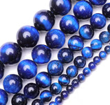 Blue Tiger’s Eye Beaded Bracelet with Velvet Pouch