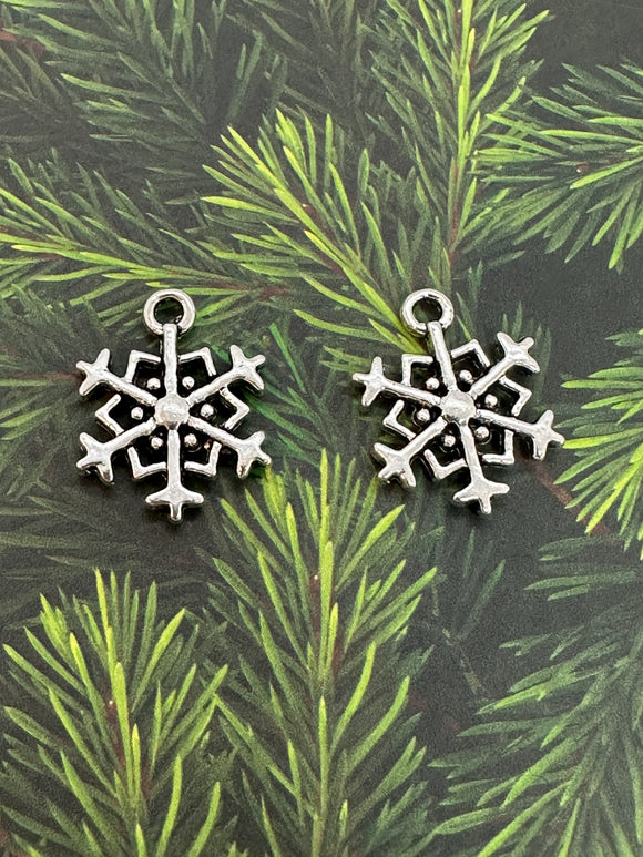 Silver Snowflake Christmas Charms