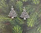 Chunky Silver Christmas Tree Charms