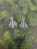 Silver Christmas Tree Charms and  Snowmen Charms