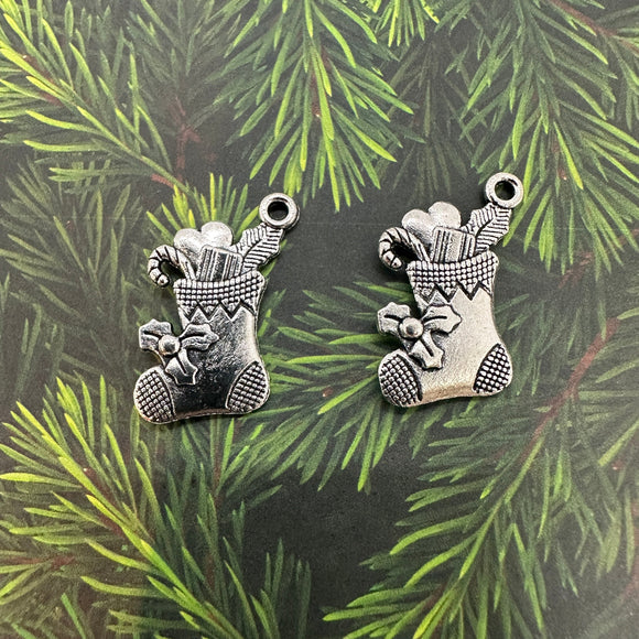 Silver Christmas Stocking Charms