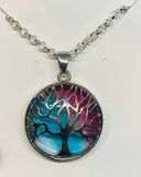 Rainbow Quartz Tree Of Life Pendant Necklace - FREE POSTAGE UK ONLY