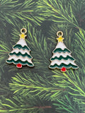 Gold Enamel Christmas Tree Charm