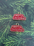 Gold Merry Christmas Enamel Charms
