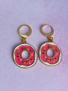 cake earrings, doughnut earrings,