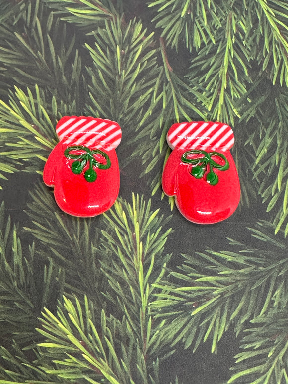 Mittens. Resin Christmas Cabochon Shapes