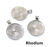 25mm Rhodium Cabochon Setting