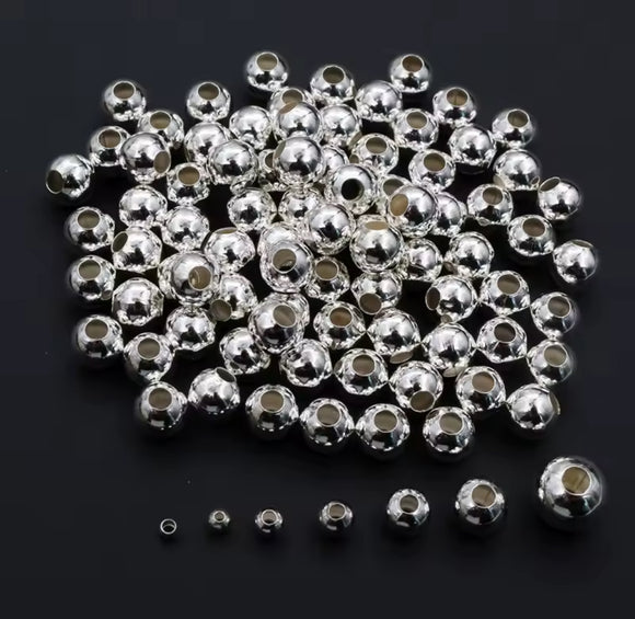 Silver Plated Round Beads