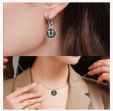 Silver Black R Letter Charms