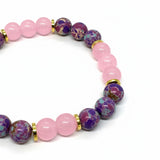 Rose Quartz & Jasper Beaded Bracelet