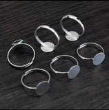 8mm and 10mm Silver Plated Ring Pads