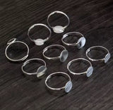 8mm and 10mm Silver Plated Ring Pads