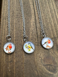 Stainless Steel Robin & Blue Tit Earrings and Necklace Set – Hypoallergenic, Anti-Tarnish Bird Jewellery, Gift for Nature Lovers