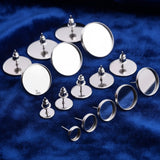 6mm Stainless Steel Cabochon Earring Studs