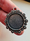 20mm Cabochon Setting in Antique Silver