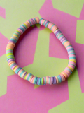 Polymer Clay Heishi Bead Stretchy Bracelet FREE UK POSTAGE