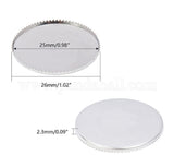 25mm Stainless Steel Milled Edge Cabochon Settings