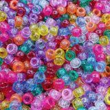 Glitter Pony Beads 6mm x 9mm