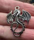 Large Silver Dragon Charms