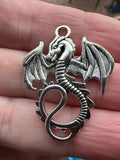 Large Silver Dragon Charms