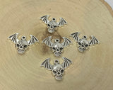 skull charms, bat charms, halloween charms,