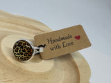 Silver Leopard Print Cabochon Ring