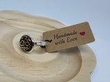 Silver Leopard Print Cabochon Ring