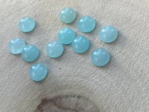 Grade A 6mm Blue Chalcedony ( Natural ) Cabochons