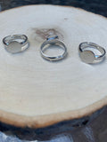 8mm Silver Plated Ring Pads